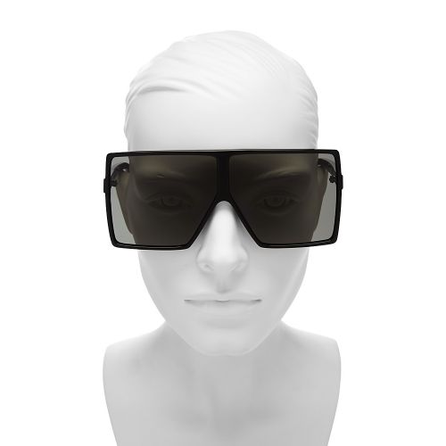 생로랑 Saint Laurent Womens Betty Oversized Square Shield Sunglasses, 68mm
