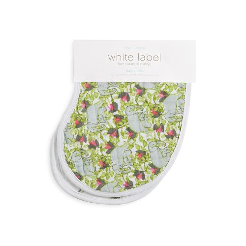 Aden and Anais White Label Infant Girls Paradise Cove Burpy Bibs, 2 Pack