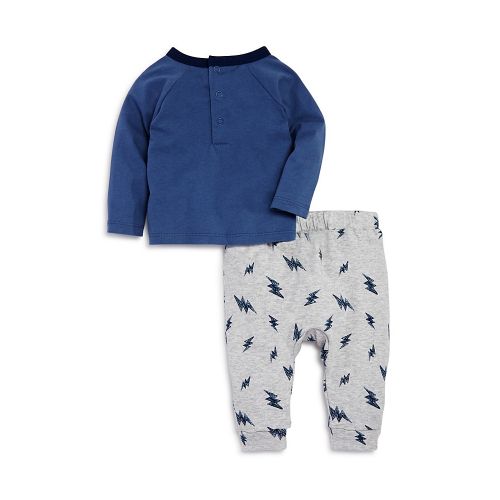  Bloomies Boys Lightning-Print Shirt & Jogger Pants Set, Baby - 100% Exclusive