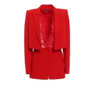 Alexander Mcqueen Lace embellished red blazer