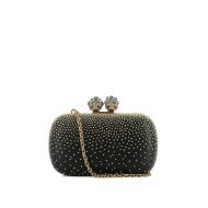 Alexander Mcqueen Leather clutch with gold-tone studs