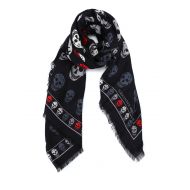 Alexander Mcqueen Skull patterned wool blend scarf