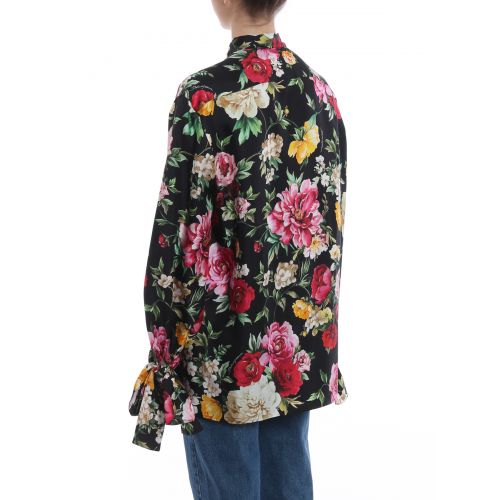  Dolce & Gabbana Bows detailed floral silk shirt