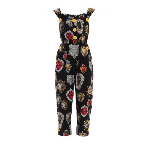  Dolce & Gabbana Sacred hearts print cotton jumpsuit