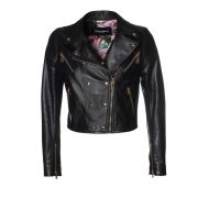 Dolce & Gabbana Black leather biker crop jacket