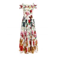 Dolce & Gabbana Floral cotton flounced dress