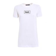 Dolce & Gabbana Sequin logo white cotton T-shirt