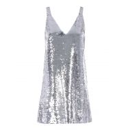 Dondup Silver-tone sequined dress