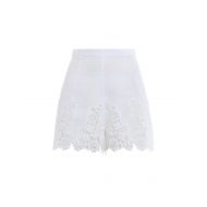 Ermanno Scervino Linen blend and lace shorts