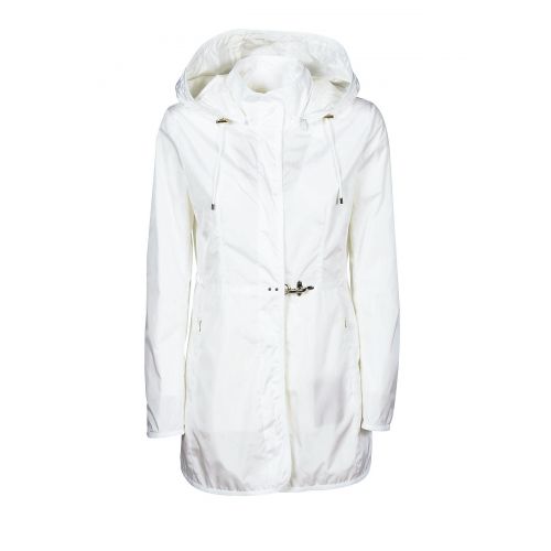  Fay Light white nylon hooded raincoat