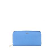Furla Babylon XL blue zip-around wallet