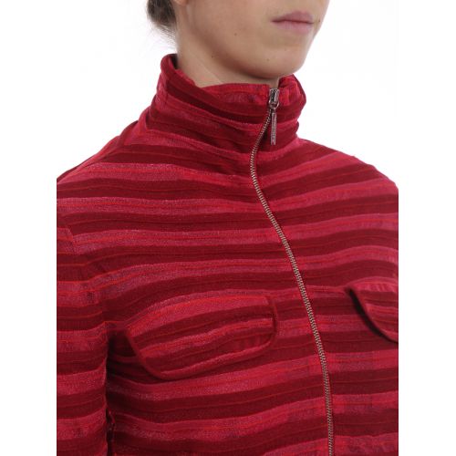  Giorgio Armani Striped fancy fabric zipped jacket