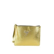 Giuseppe Zanotti Gold croco print leather pouch