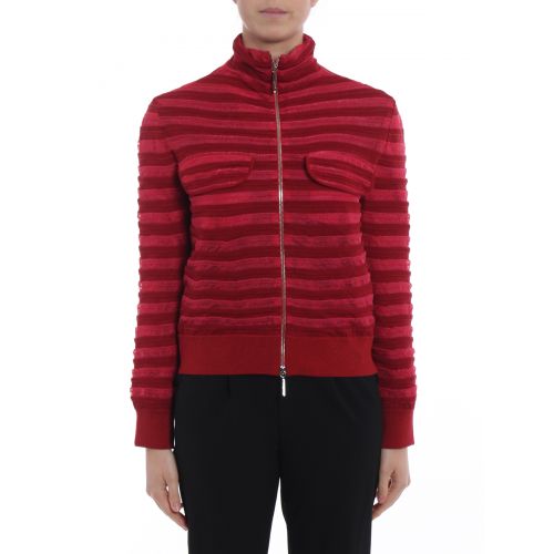  Giorgio Armani Striped fancy fabric zipped jacket