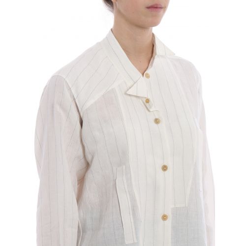  Loewe Striped linen asymmetric shirt