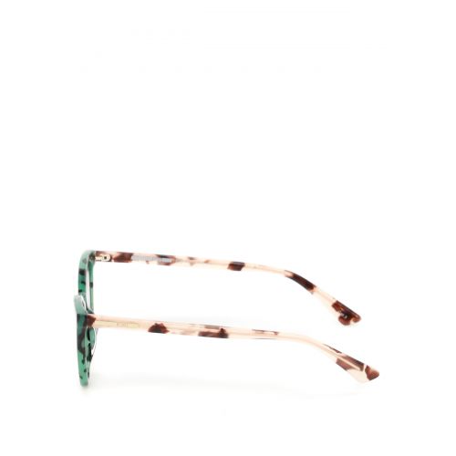  Mcq Green havana cat-eye sunglasses