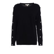 Michael Kors Jewel detail sleeve black sweater