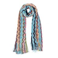 Missoni Sky and coloured wave knit scarf