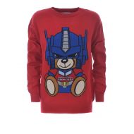 Moschino Transformers Bear red wool sweater
