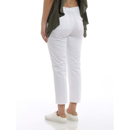  Dondup Rothka white cotton crop trousers
