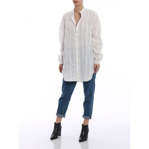 생로랑 Saint Laurent Striped cotton oversize shirt