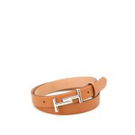 TodS Double T buckle tan leather belt