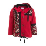Valentino Red Cotton hooded crop jacket