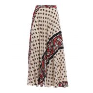 Valentino Red Patterned silk light skirt