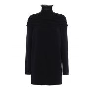 Valentino Lace inserts long knitted pullover