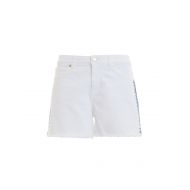 Versace Collection Embellished fringed white shorts