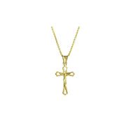 10K Yellow Gold Cross Necklace by Verona