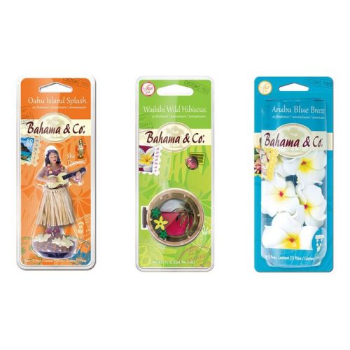  Three or Four Pack Tropical Scented Air Fresheners for Home and Auto from Bahama & Company