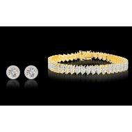 Free Diamond Accent Earrings with Purchase of Diamond Accent Bracelet in Gold Plating by Diamante
