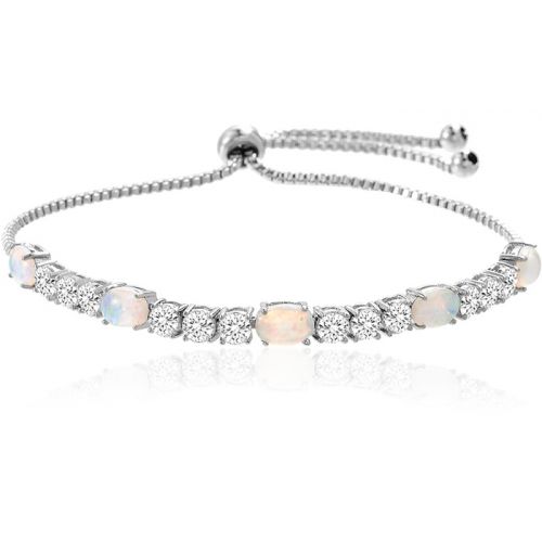  Fiery Opal Tennis Bracelet With Swarovski Crystals by Nina & Grace