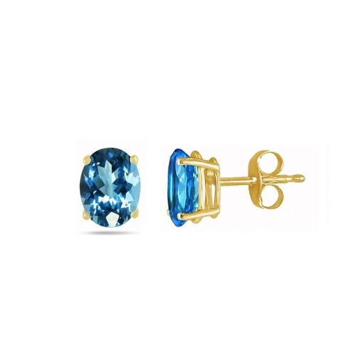  Genuine Blue Topaz Earrings in 14K Solid Gold (1- or 2-Pack)
