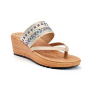 Lady Godiva Womens Slide Wedge Sandals with Memory Foam Insole