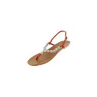 Red Circle Womens Nathan Thong with Rhinestone Footbed Sandals