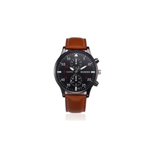  MiGeer Mens Retro Design Leather Band Watch