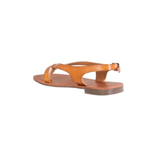  Riverberry Womens Cable Lizard-embossed Sandals, Chestnut