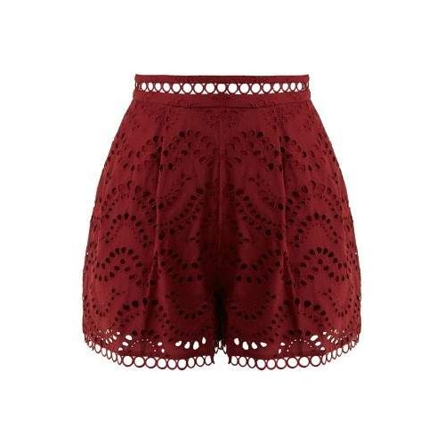  Zimmermann Jaya Wave Cotton Shorts - Womens - Burgundy