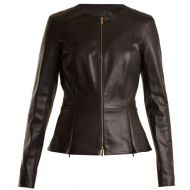 The Row Anaste Collarless Leather Jacket - Womens - Black