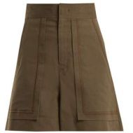 Isabel Marant Lucky A Line High Waist Shorts - Womens - Dark Green