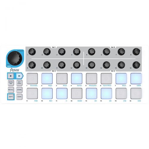  Arturia},description:Arturias BeatStep is a portable pad controller that offers full functionality and performance capability. BeatStep can quickly integrate with software includin