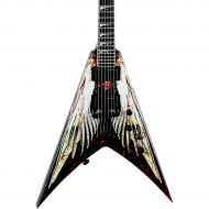 Dean},description:The beveled mahogany body has a custom blood-spattered Angel of Deth graphic for a Mustaine-inspired mix of the hellacious and holy. The special D-shaped set maho