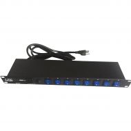 Eliminator Lighting},description:Offering eight sockets on the rear, one socket on the front and two USB ports on the front, the 8-channel Eliminator E-107USB rackmount power strip