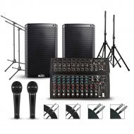 Harbinger L1402FX 14-channel Mixer with Alto Truesonic 2 Series Complete PA Package