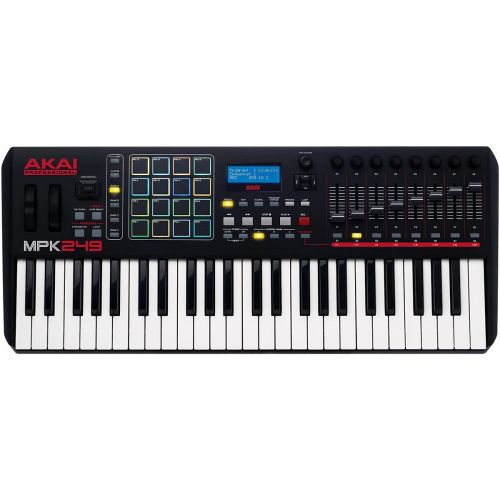  Akai Professional},description:The Akai Professional MPK249 is a performance pad and keyboard controller that combines deep software integration, enhanced workflow, and core techno