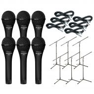 Audix},description:Includes 6 Audix OM5 handheld dynamic mics, 6 Gear One 20 mic cables, and 6 Musicians Gear MS-220 tripod mic stands with fixed boom. Audix OM5:The Audix OM5 dyna