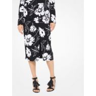 Michael Kors Collection Floral Crepe-Cady Pencil Skirt
