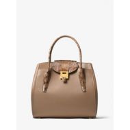 Michael Kors Collection Bancroft Large Calf Leather and Snakeskin Satchel